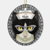 Tuxedo Katzenschwester Keramik Ornament (Links)