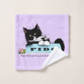 Tuxedo Kitten Dogs Bowl Badhandtuch Set (Waschlappen)