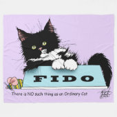 Tuxedo Kitten Dogs Bowl Fleecedecke (Vorderseite (Horizontal))