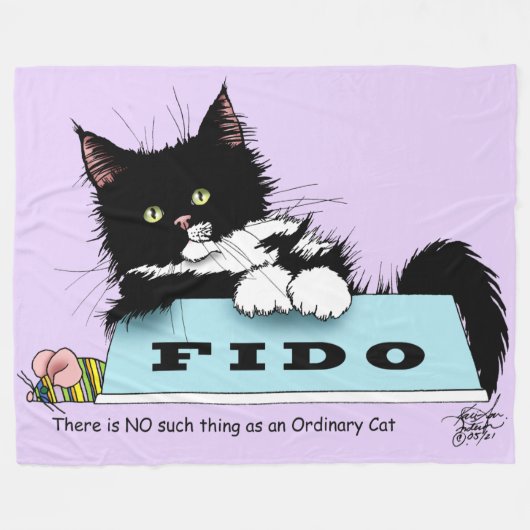 Tuxedo Kitten Dogs Bowl Fleecedecke (Vorderseite (Horizontal))