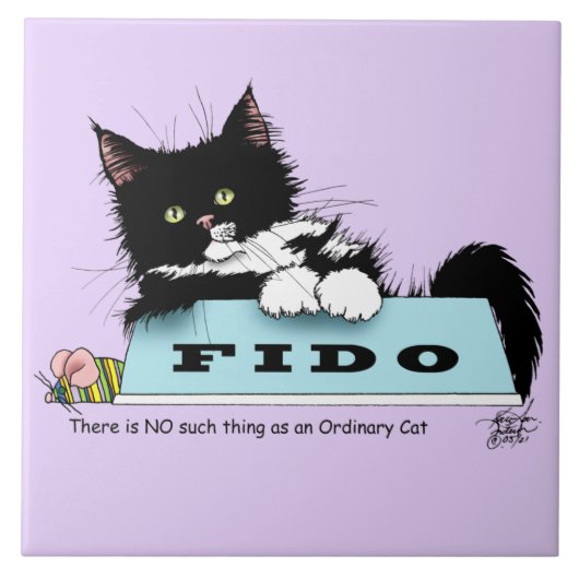 Tuxedo Kitten Dogs Bowl Fliese (Vorderseite)