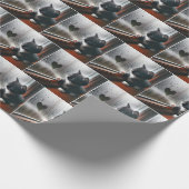 Tuxedo Kitten mit einem Herzfenster Geschenkpapier (Ecke)