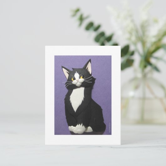 Tuxedo Kitten Postcard Postkarte (Stehend Vorderseite)