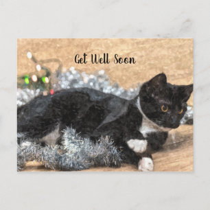Tuxedo Kitten Tinsel und Lichter werden gut Postkarte