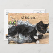 Tuxedo Kitten Tinsel und Lichter werden gut Postkarte (Vorne/Hinten)