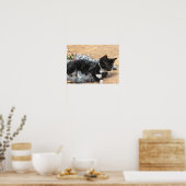 Tuxedo Kitten Tinsel und Lights Painterly Poster (Küche)