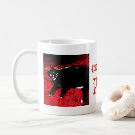 Tuxedo Kitty on Red Rug Kaffeetasse