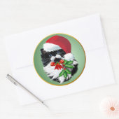 Tuxedo Kitty zu Weihnachten Runder Aufkleber (Umschlag)