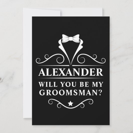 Tuxedo Krawatte wird mein Trauzeuge schwarz sein (Vorderseite)