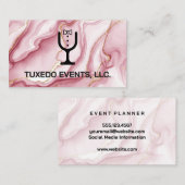 Tuxedo Logo für Weinglas | Catering Events Visitenkarte (Vorne/Hinten)