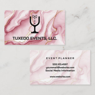 Tuxedo Logo für Weinglas Catering Events Visitenkarte