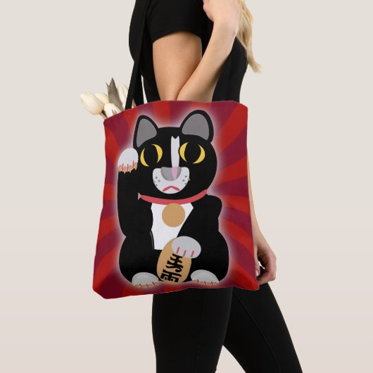 Tuxedo Lucky Cat Cartoon Fortune Pet Kitty Tasche (Von Nahem)