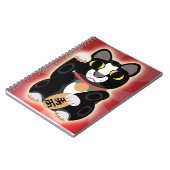 Tuxedo Lucky Cat Niedlich Fortune Pet Cartoon Notizblock (Linke Seite)