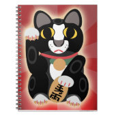 Tuxedo Lucky Cat Niedlich Fortune Pet Cartoon Notizblock (Vorderseite)