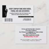Tuxedo Mann formale Anzug Vermietung Business DIY Visitenkarte (Vorne/Hinten)