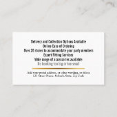 Tuxedo Mann moderne Gold Schwarz Anzug Miete DIY B Visitenkarte (Rückseite)