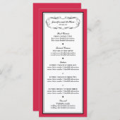 Tuxedo Menü in Classic Red Menükarte (Vorne/Hinten)