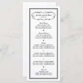 Tuxedo Menü mit schwarzem Rand auf Weiß Menükarte (Vorne/Hinten)