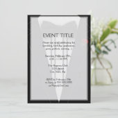 Tuxedo mit Bogen-Krawatten-Monogramm Einladung (Stehend Vorderseite)