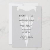 Tuxedo mit Bogen-Krawatten-Monogramm Einladung (Vorderseite)