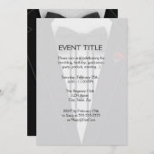 Tuxedo mit Bogen-Krawatten-Monogramm Einladung (Vorne/Hinten)