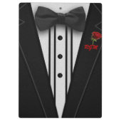 Tuxedo mit Bogen-Krawatten-Monogramm Klemmbrett (Rückseite)