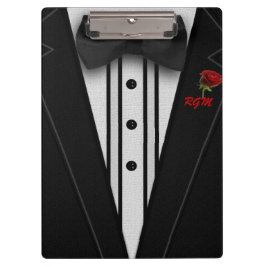 Tuxedo mit Bogen-Krawatten-Monogramm Klemmbrett