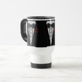 Tuxedo mit Bogen-Krawatten-Monogramm Reisebecher (Vorderseite Links)