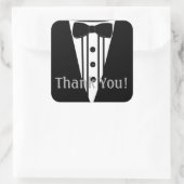 Tuxedo mit Bow Krawatte Danke Quadratischer Aufkleber (Tasche)