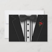 Tuxedo mit Bow-Krawatte-Monogramm RSVP Karte (Rückseite)