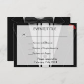Tuxedo mit Bow-Krawatte-Monogramm RSVP Karte (Vorne/Hinten)