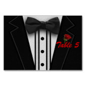 Tuxedo mit Bow-Krawatte-Monogramm Tischnummer (Rückseite)
