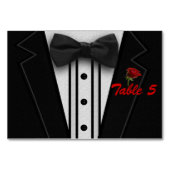 Tuxedo mit Bow-Krawatte-Monogramm Tischnummer (Vorderseite)