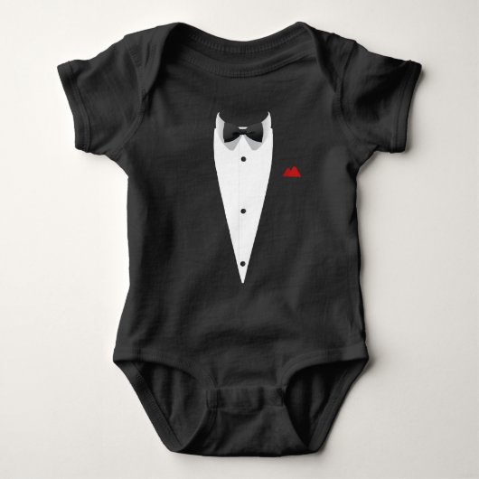 Tuxedo mit Bowtie für Hochzeiten Silvester Baby Strampler (Vorderseite)