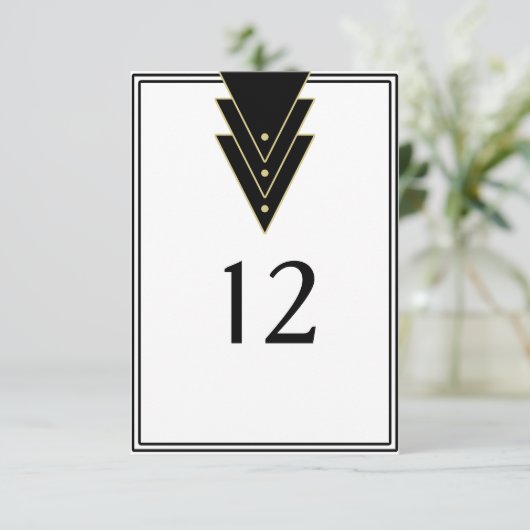 Tuxedo Moderne Art Deco Tischnummer (Stehend Vorderseite)