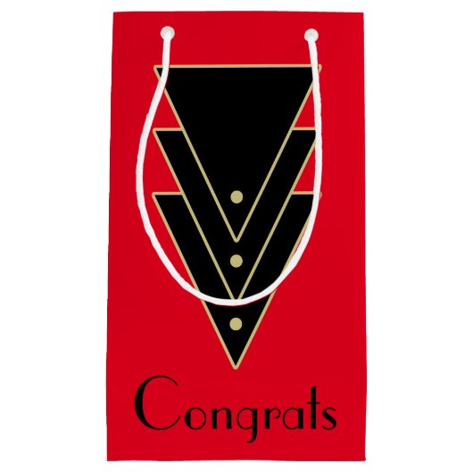 Tuxedo Modernes Art Deco Kleine Geschenktüte (Vorderseite)