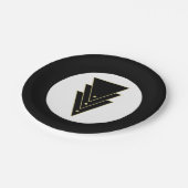 Tuxedo Modernes Art Deco Pappteller (Schrägansicht)