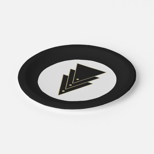 Tuxedo Modernes Art Deco Pappteller (Schrägansicht)