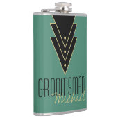 Tuxedo Modernes Art Deco Trauzeuge Flachmann (Rechts)