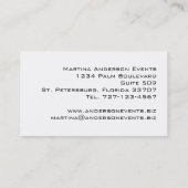 Tuxedo Modernes Art Deco Visitenkarte (Rückseite)