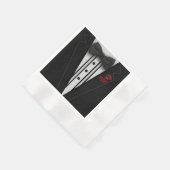 Tuxedo Monogramm mit Rose Serviette (Ecke)