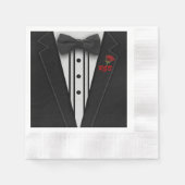 Tuxedo Monogramm mit Rose Serviette (Vorderseite)