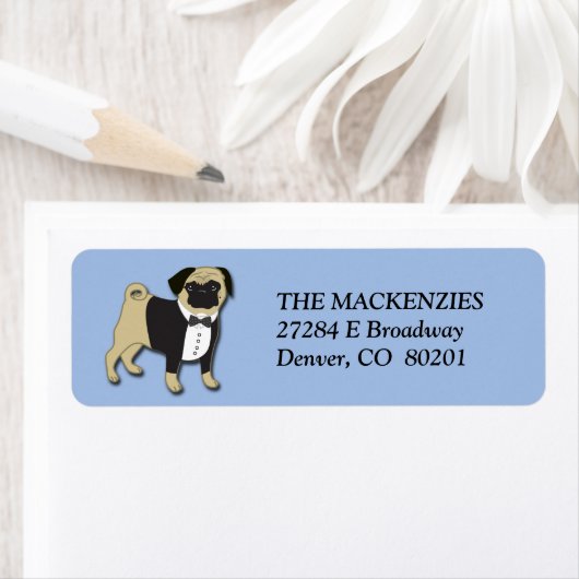 Tuxedo Mops Rücksendeadresse (Insitu)