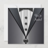 Tuxedo Party Dress Schwarze Krawatte Formelles Par Einladung (Vorderseite)