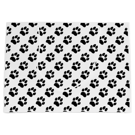 Tuxedo Paw Prints Große Geschenktüte (Vorderseite)