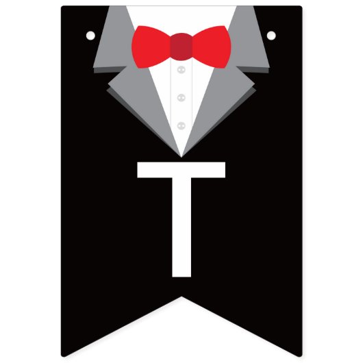 Tuxedo Pendant Banner, Bow-Krawatte Wimpelkette (Dritte Fahne)