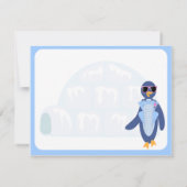 Tuxedo Penguin Winter Party Einladung (Rückseite)