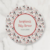 Tuxedo Pinguin Baby Dusche Pop Es, wenn sie Pop! Geschenkanhänger (Rückseite)