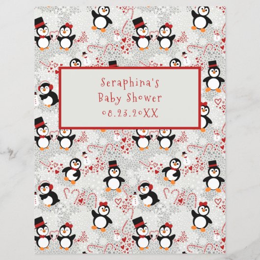 Tuxedo Pinguin Kinderdusche Vorhersagen und Ratsch (Rückseite)