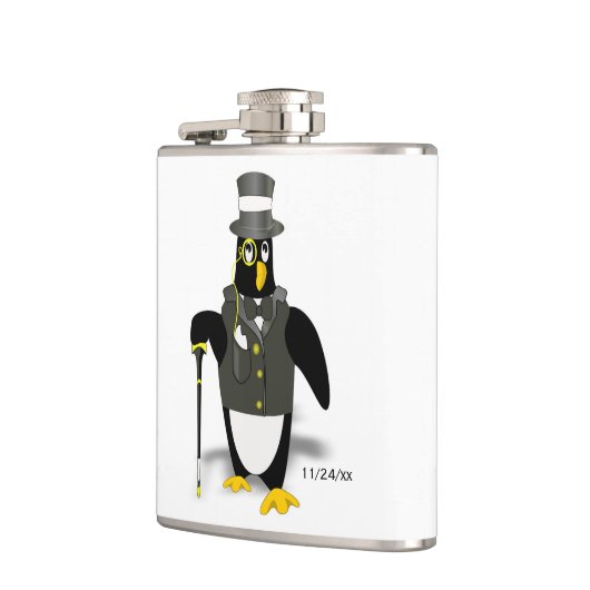 Tuxedo Pinguin Trauzeuge Hochzeit Fakultativdatum Flachmann (Links)